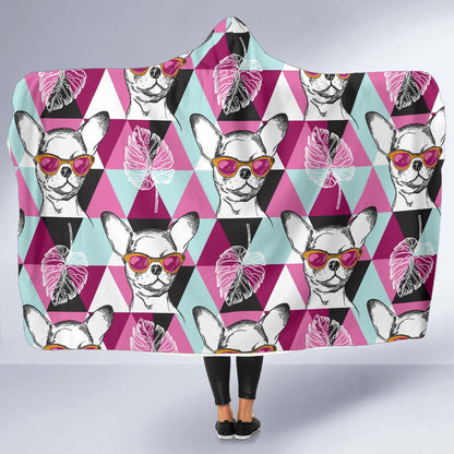 Chihuahua Cute Triangle Pattern Hooded Blanket-JTAMIGO.COM