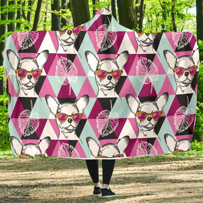 Chihuahua Cute Triangle Pattern Hooded Blanket-JTAMIGO.COM