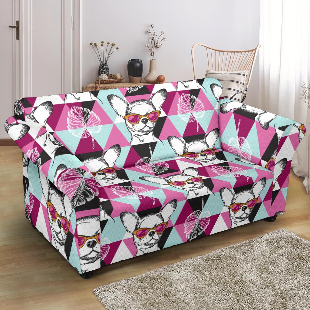 Chihuahua Cute Triangle Pattern Loveseat Slipcover-JTAMIGO.COM
