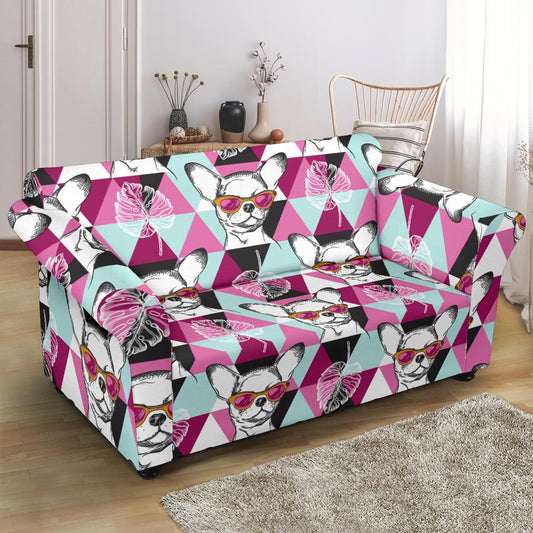 Chihuahua Cute Triangle Pattern Loveseat Slipcover-JTAMIGO.COM