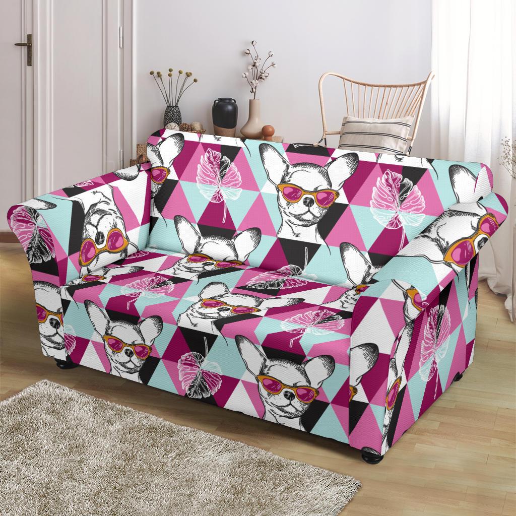 Chihuahua Cute Triangle Pattern Loveseat Slipcover-JTAMIGO.COM