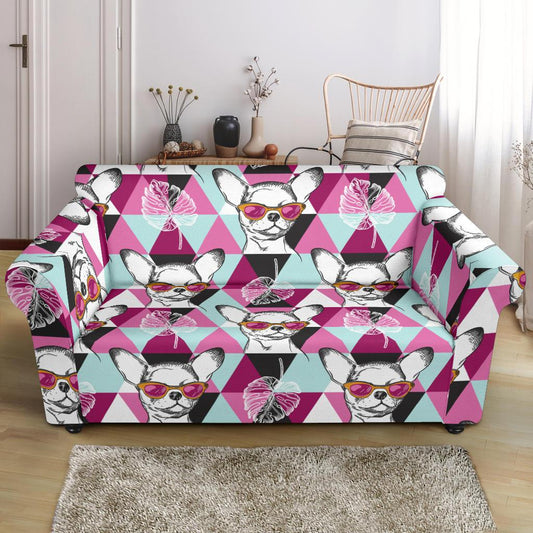 Chihuahua Cute Triangle Pattern Loveseat Slipcover-JTAMIGO.COM