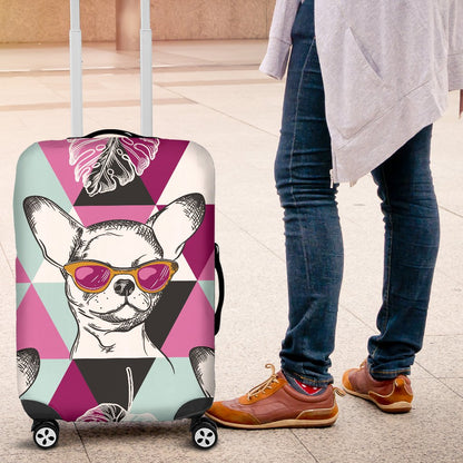 Chihuahua Cute Triangle Pattern Luggage Cover Protector