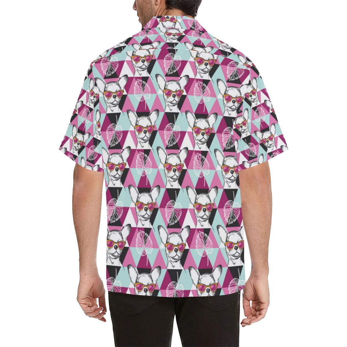 Chihuahua Cute Triangle Pattern Men Aloha Hawaiian Shirt