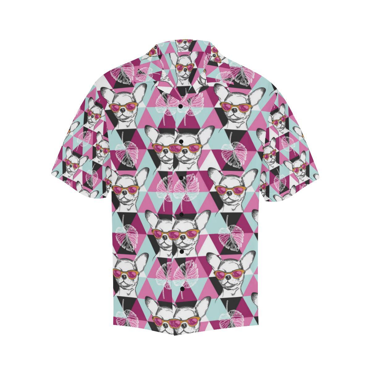 Chihuahua Cute Triangle Pattern Men Aloha Hawaiian Shirt