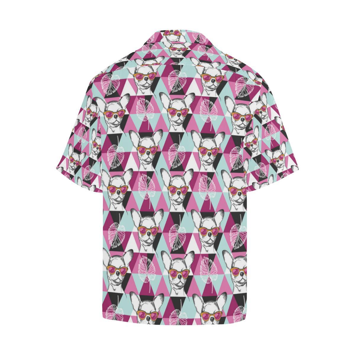 Chihuahua Cute Triangle Pattern Men Aloha Hawaiian Shirt