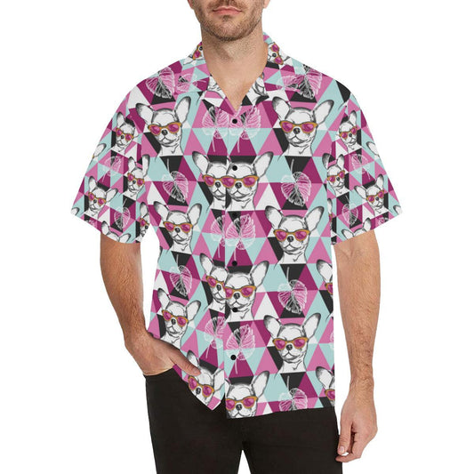 Chihuahua Cute Triangle Pattern Men Aloha Hawaiian Shirt