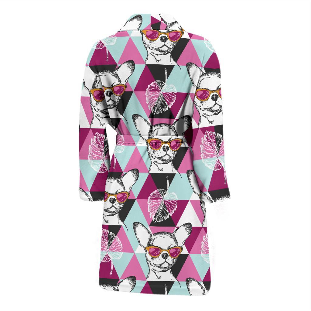 Chihuahua Cute Triangle Pattern Men Bath Robe-JTAMIGO.COM