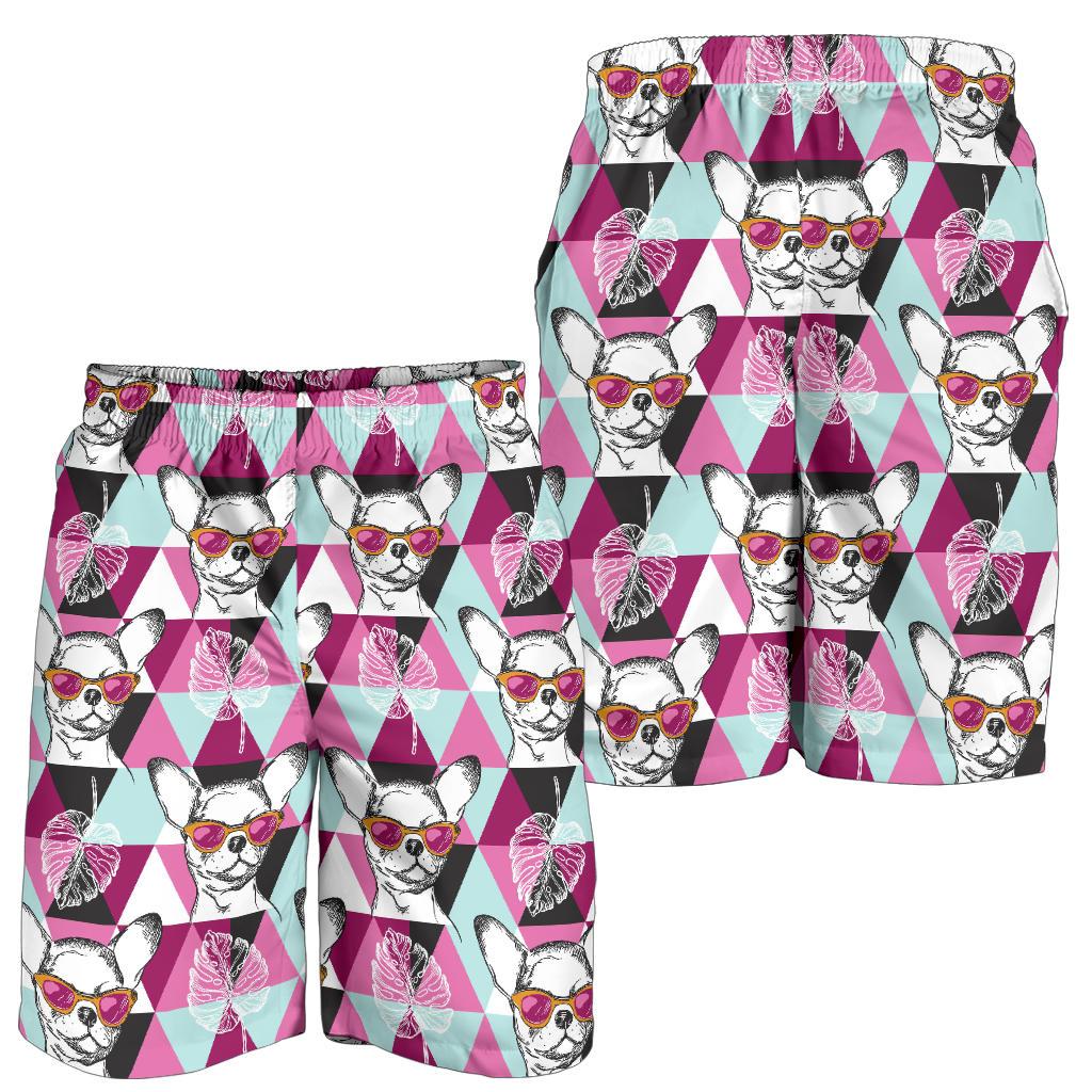 Chihuahua Cute Triangle Pattern Mens Shorts-JTAMIGO.COM