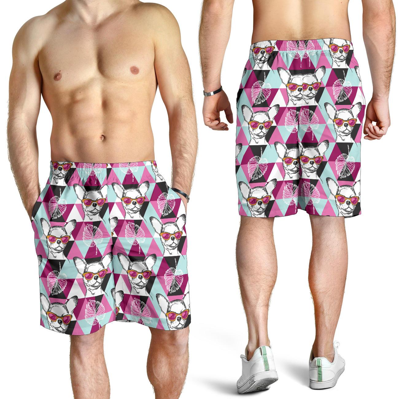 Chihuahua Cute Triangle Pattern Mens Shorts-JTAMIGO.COM