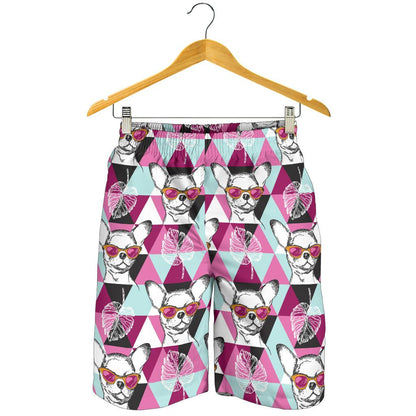 Chihuahua Cute Triangle Pattern Mens Shorts-JTAMIGO.COM