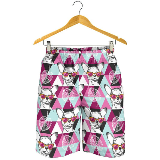 Chihuahua Cute Triangle Pattern Mens Shorts-JTAMIGO.COM