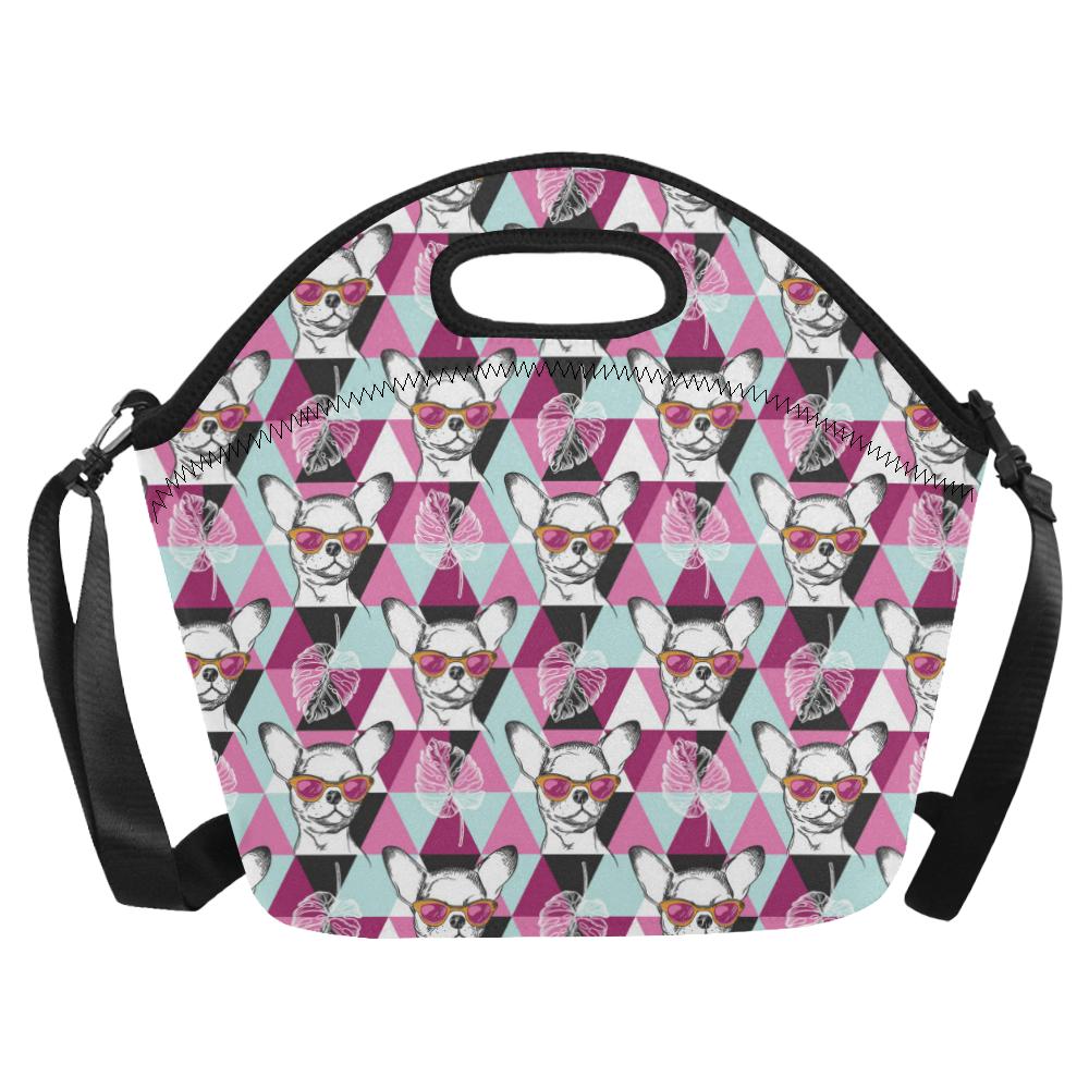 Chihuahua Cute Triangle Pattern Neoprene Lunch Bag (Model 1669)(Large)-JTAMIGO.COM