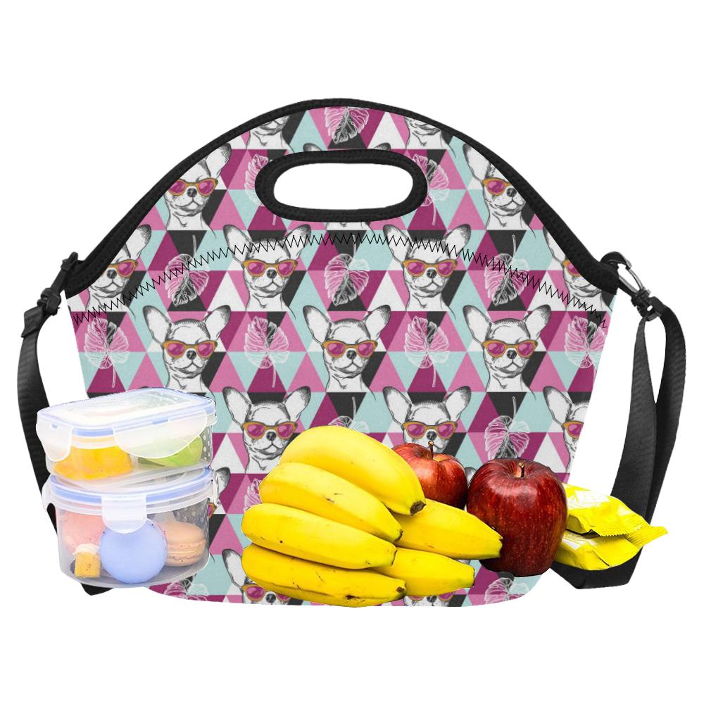 Chihuahua Cute Triangle Pattern Neoprene Lunch Bag (Model 1669)(Large)-JTAMIGO.COM