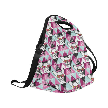 Chihuahua Cute Triangle Pattern Neoprene Lunch Bag (Model 1669)(Large)-JTAMIGO.COM
