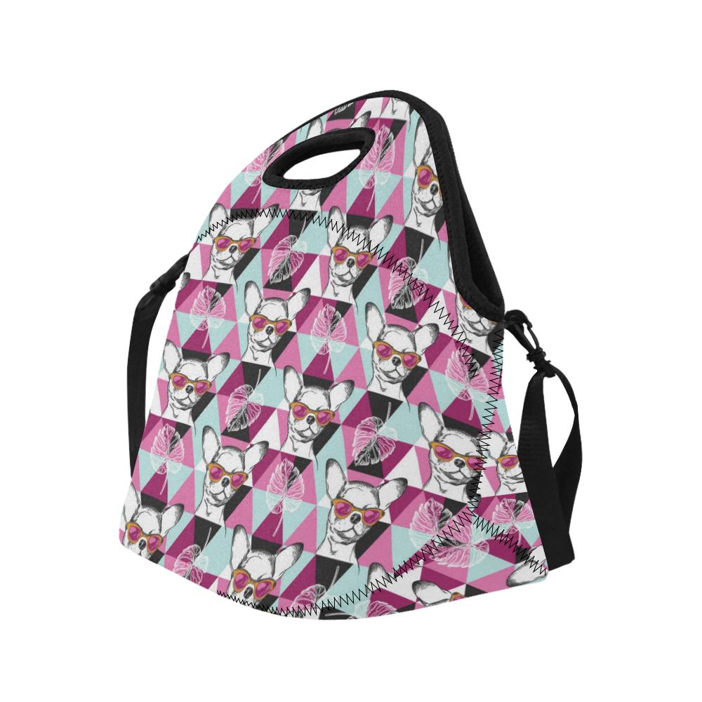 Chihuahua Cute Triangle Pattern Neoprene Lunch Bag (Model 1669)(Large)-JTAMIGO.COM