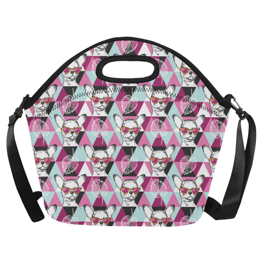 Chihuahua Cute Triangle Pattern Neoprene Lunch Bag (Model 1669)(Large)-JTAMIGO.COM