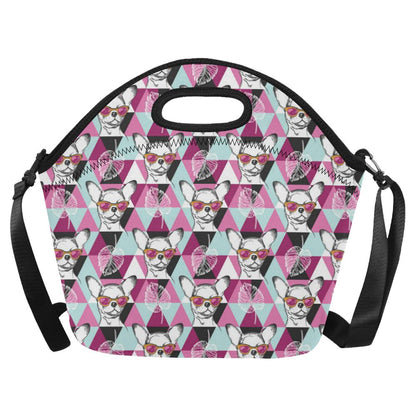 Chihuahua Cute Triangle Pattern Neoprene Lunch Bag (Model 1669)(Large)-JTAMIGO.COM