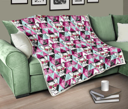 Chihuahua Cute Triangle Pattern Premium Quilt-JTAMIGO.COM