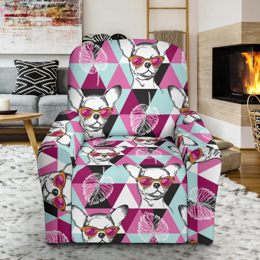 Chihuahua Cute Triangle Pattern Single Sofa Slipcover -JTAMIGO.COM