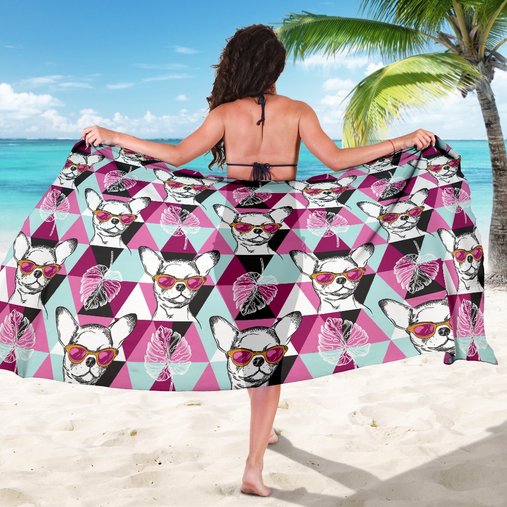Chihuahua Cute Triangle Pattern Sarong Pareo Wrap