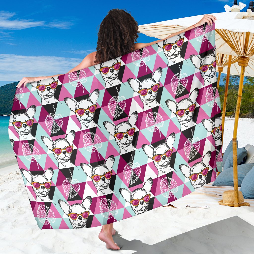 Chihuahua Cute Triangle Pattern Sarong Pareo Wrap