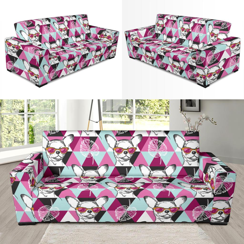 Chihuahua Cute Triangle Pattern Sofa Slipcover-JTAMIGO.COM