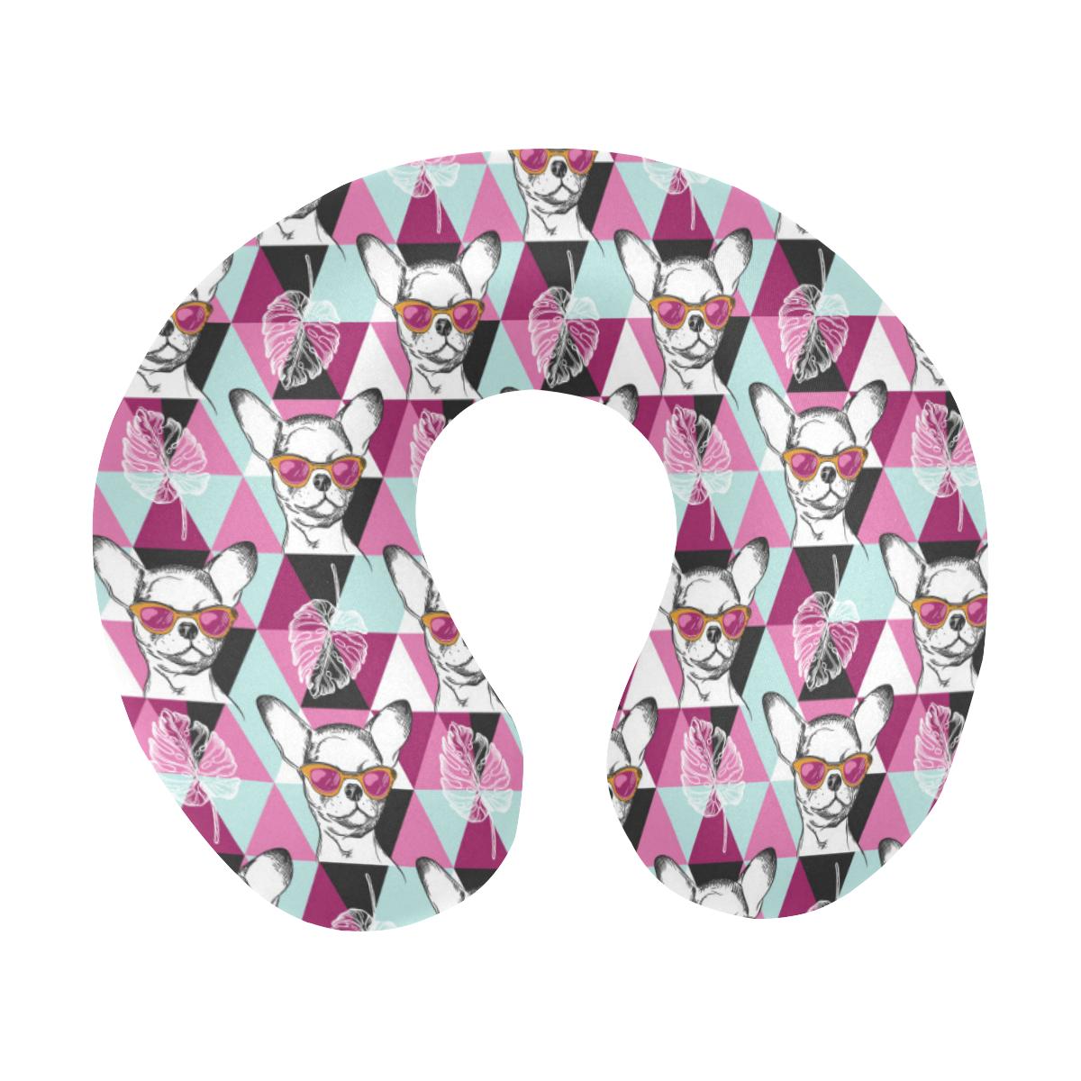 Chihuahua Cute Triangle Pattern U-Shaped Travel Neck Pillow-JTAMIGO.COM