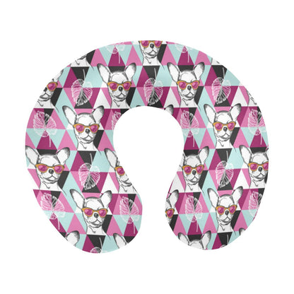 Chihuahua Cute Triangle Pattern U-Shaped Travel Neck Pillow-JTAMIGO.COM