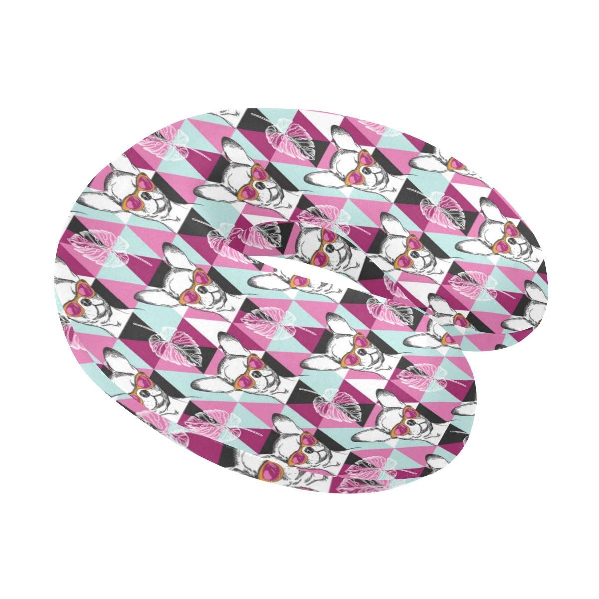 Chihuahua Cute Triangle Pattern U-Shaped Travel Neck Pillow-JTAMIGO.COM