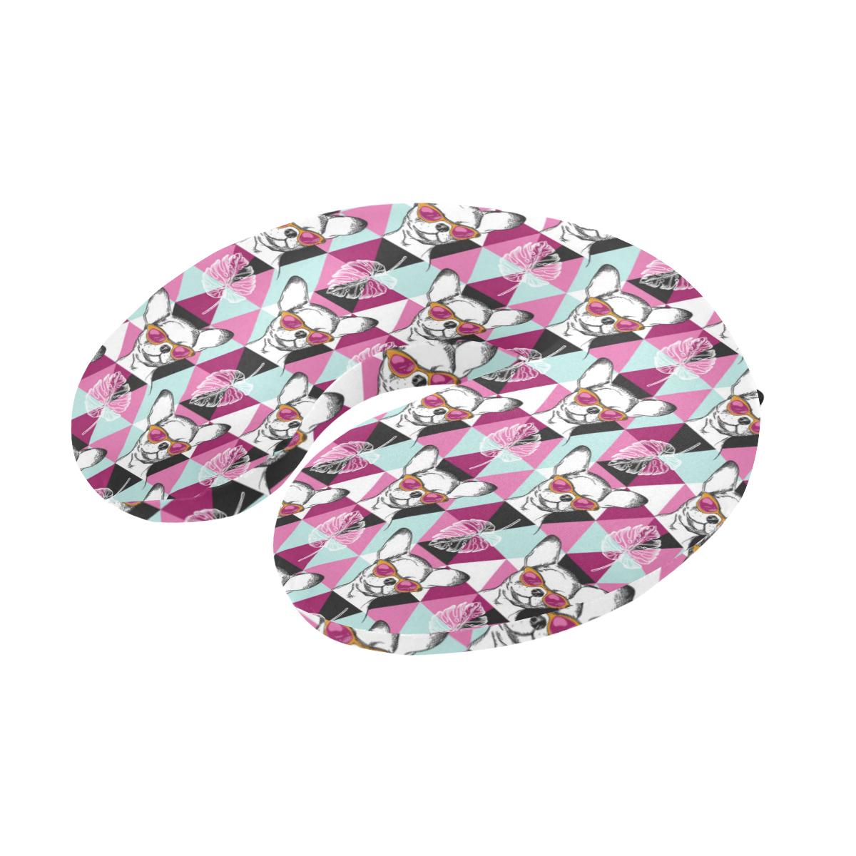 Chihuahua Cute Triangle Pattern U-Shaped Travel Neck Pillow-JTAMIGO.COM