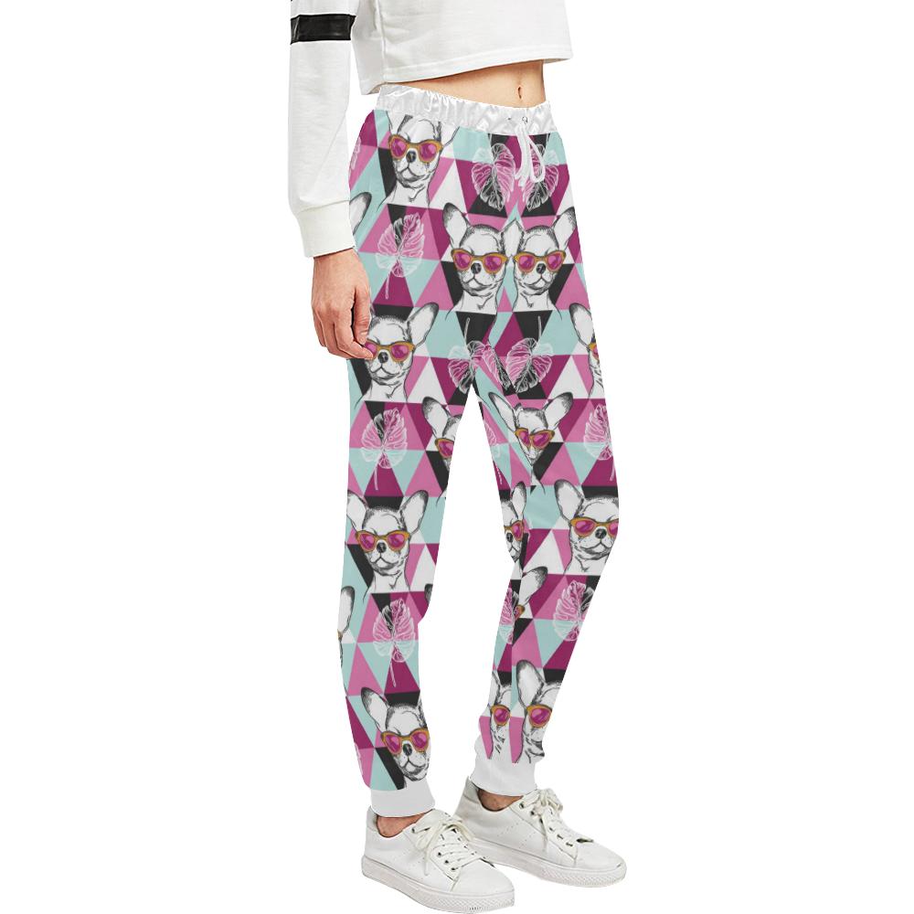 Chihuahua Cute Triangle Pattern Unisex Casual Sweatpants (Model L11)-JTAMIGO.COM