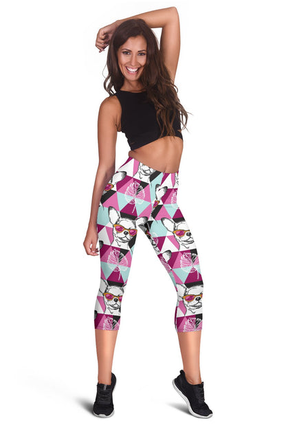 Chihuahua Cute Triangle Pattern Women Capris
