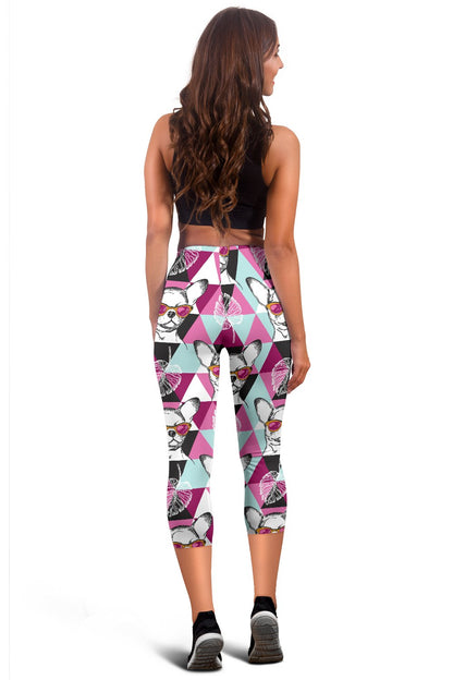 Chihuahua Cute Triangle Pattern Women Capris