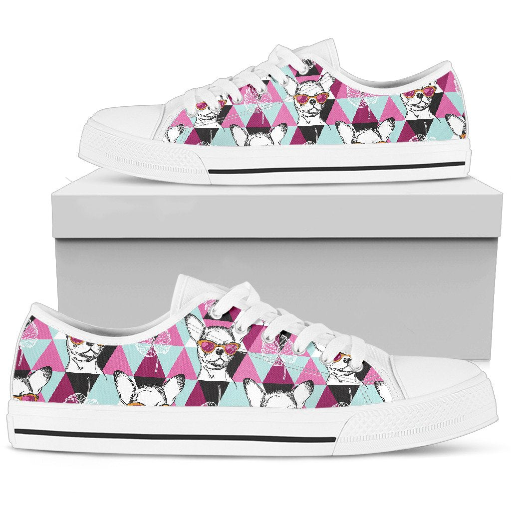 Chihuahua Cute Triangle Pattern Women Low Top Shoes