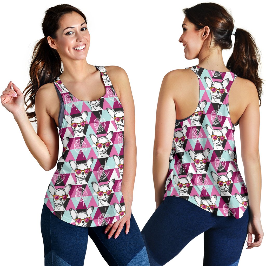 Chihuahua Cute Triangle Pattern Women Racerback Tank Top