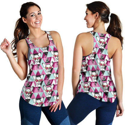 Chihuahua Cute Triangle Pattern Women Racerback Tank Top
