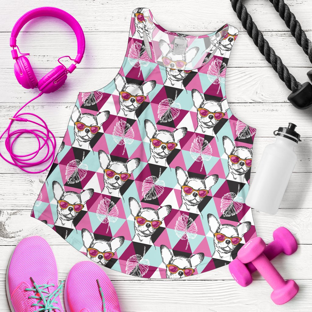 Chihuahua Cute Triangle Pattern Women Racerback Tank Top