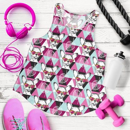 Chihuahua Cute Triangle Pattern Women Racerback Tank Top
