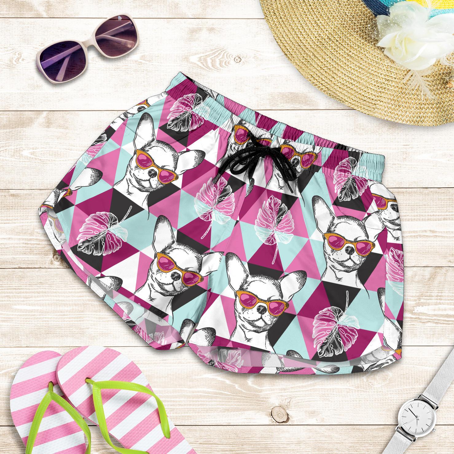 Chihuahua Cute Triangle Pattern Women Shorts-JTAMIGO.COM