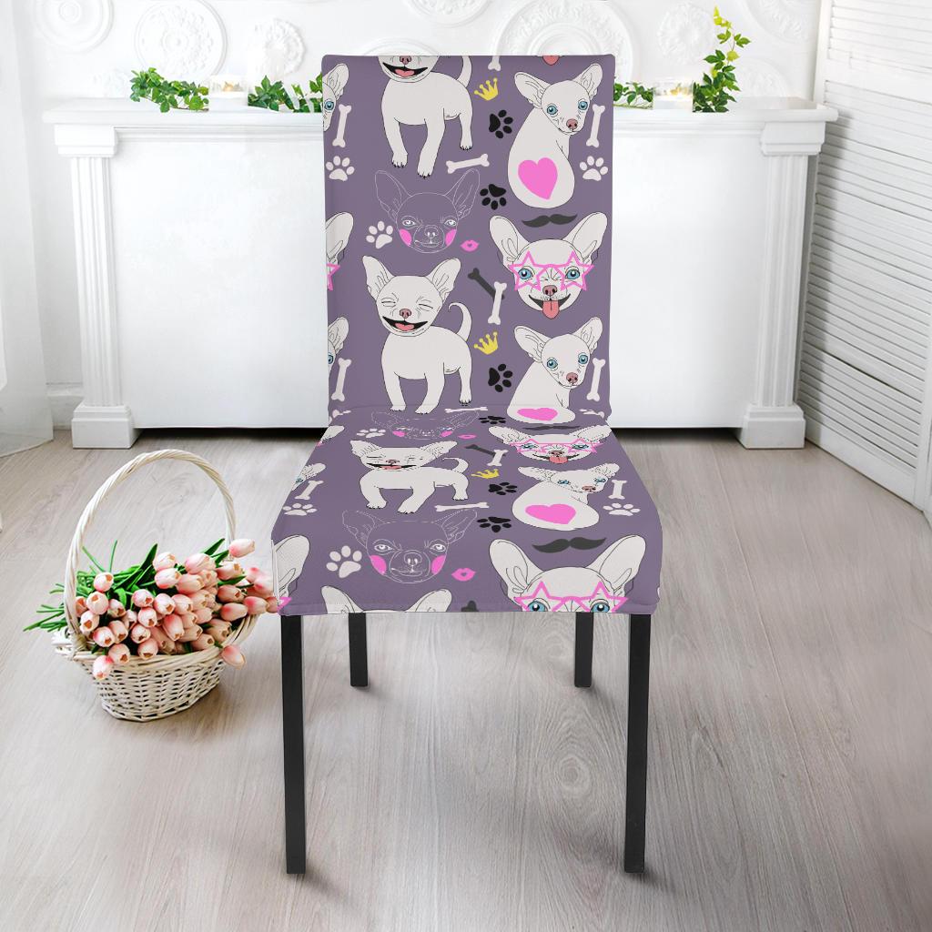 Chihuahua Happy Pattern Dinning Chair Slipper-JTAMIGO.COM