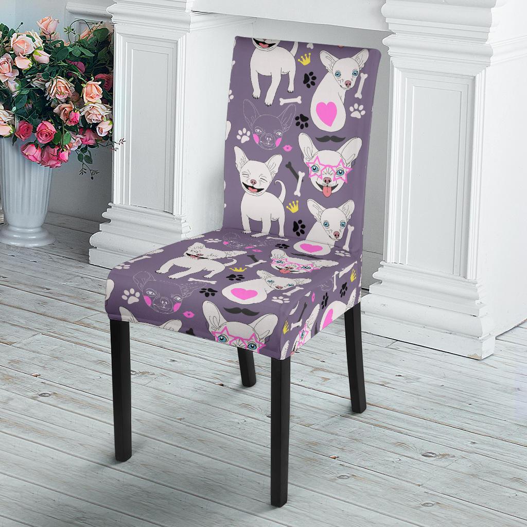 Chihuahua Happy Pattern Dinning Chair Slipper-JTAMIGO.COM