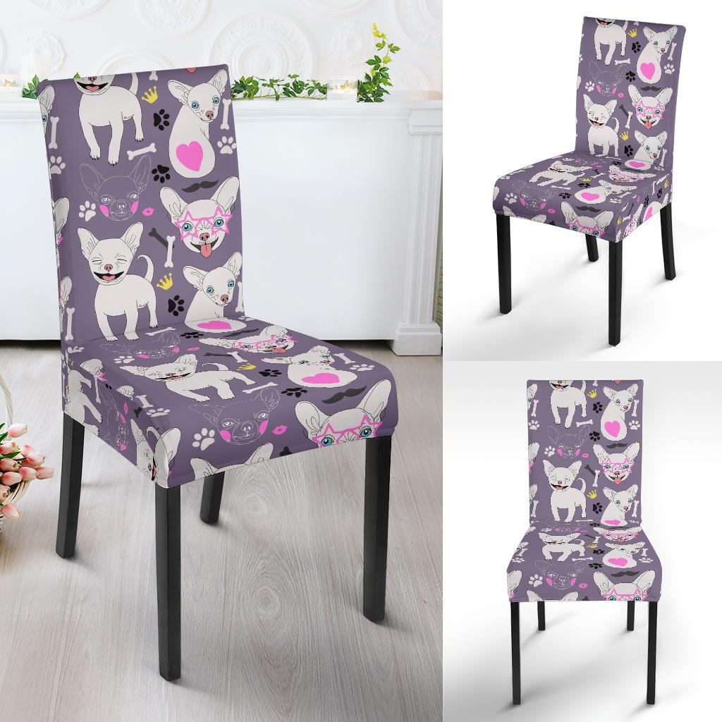 Chihuahua Happy Pattern Dinning Chair Slipper-JTAMIGO.COM