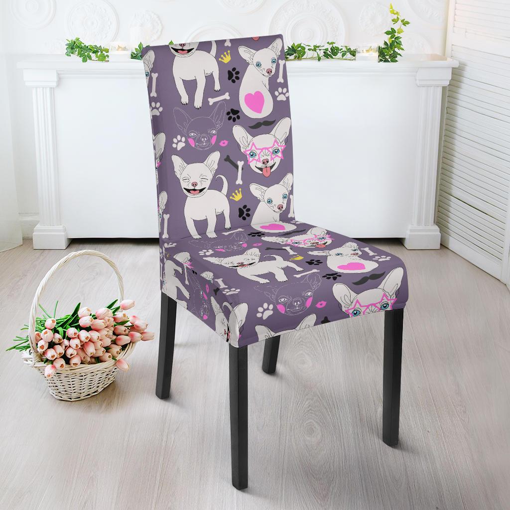 Chihuahua Happy Pattern Dinning Chair Slipper-JTAMIGO.COM