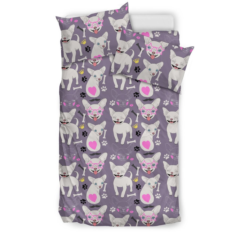 Chihuahua Happy Pattern Duvet Cover Bedding Set