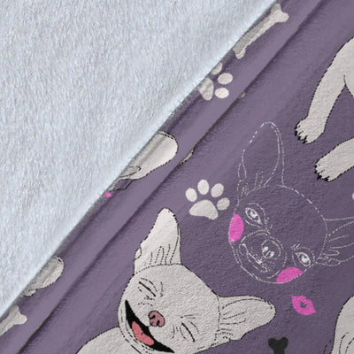 Chihuahua Happy Pattern Fleece Blanket