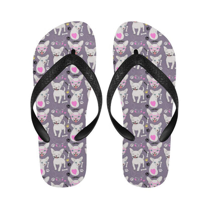 Chihuahua Happy Pattern Flip Flops-JTAMIGO.COM