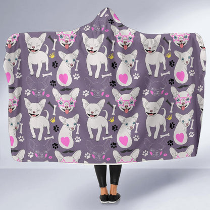 Chihuahua Happy Pattern Hooded Blanket-JTAMIGO.COM
