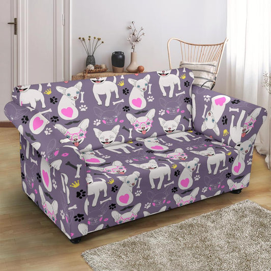 Chihuahua Happy Pattern Loveseat Slipcover-JTAMIGO.COM