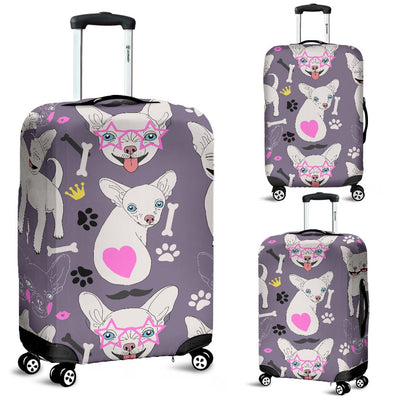 Chihuahua Happy Pattern Luggage Cover Protector